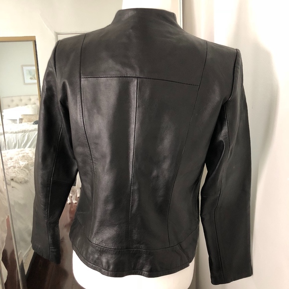 Kenneth Cole Reaction Moto Leather Jacket - Picture 2 of 3